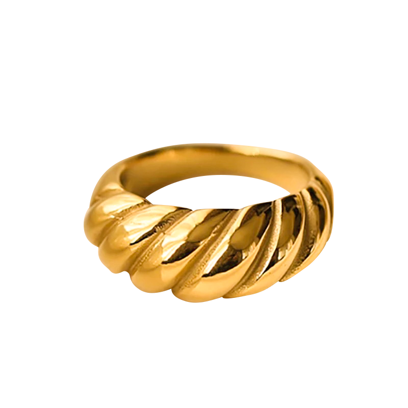 nautilus. Thick Textured Geometric Ring