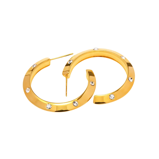 orion. Pave Hoop Earrings
