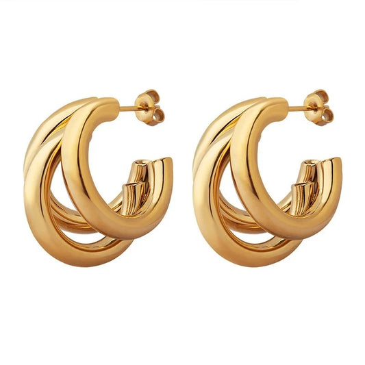 trinity. Triple Hoop Earrings