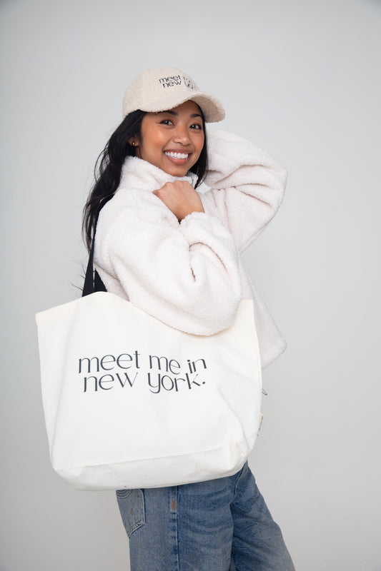 Meet Me in New York 16 oz Canvas Tote Bag